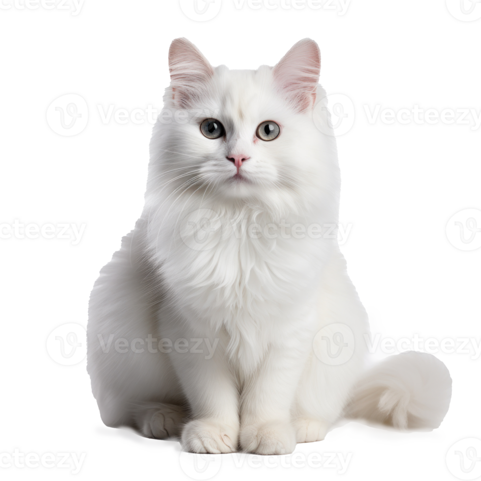 white cat on a white background png