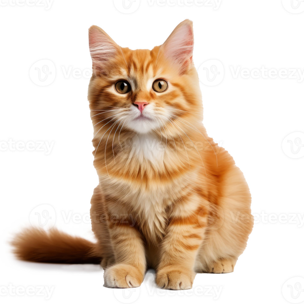 red cat on a white background png