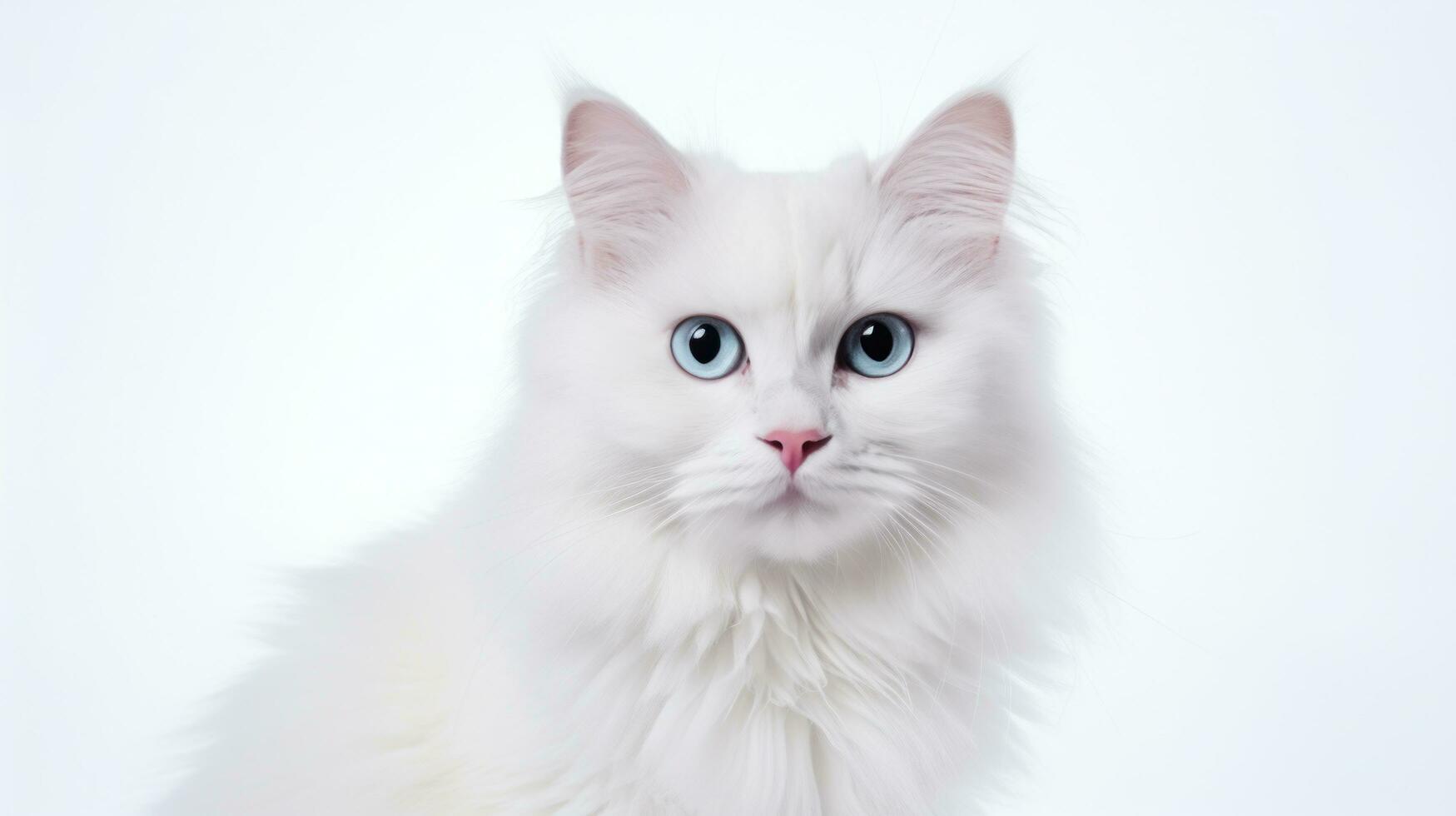 white cat on a white background photo