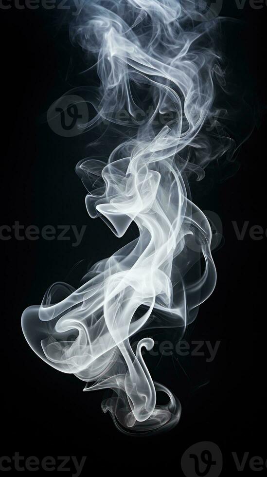 white smoke on a black background photo