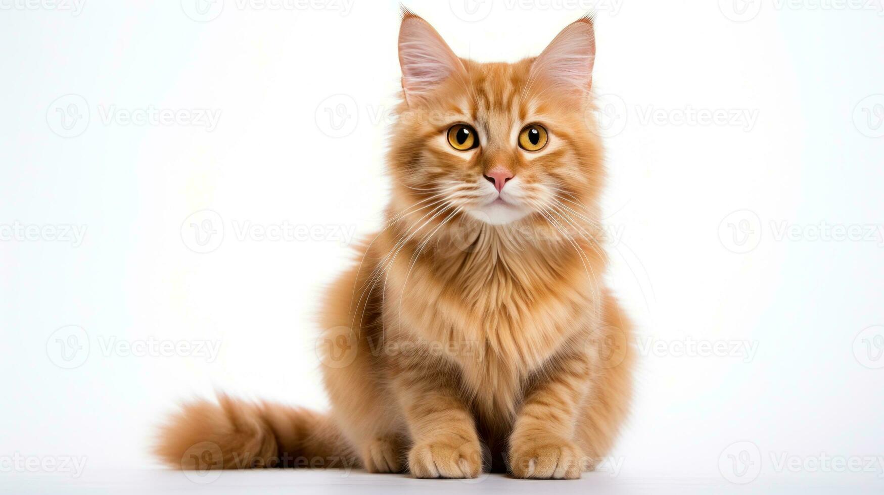 red cat on a white background photo