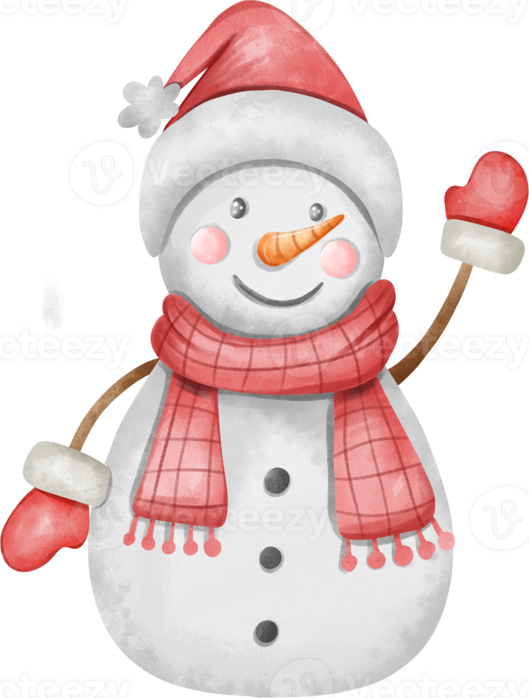 rouge Noël personnage bonhomme de neige illustration png