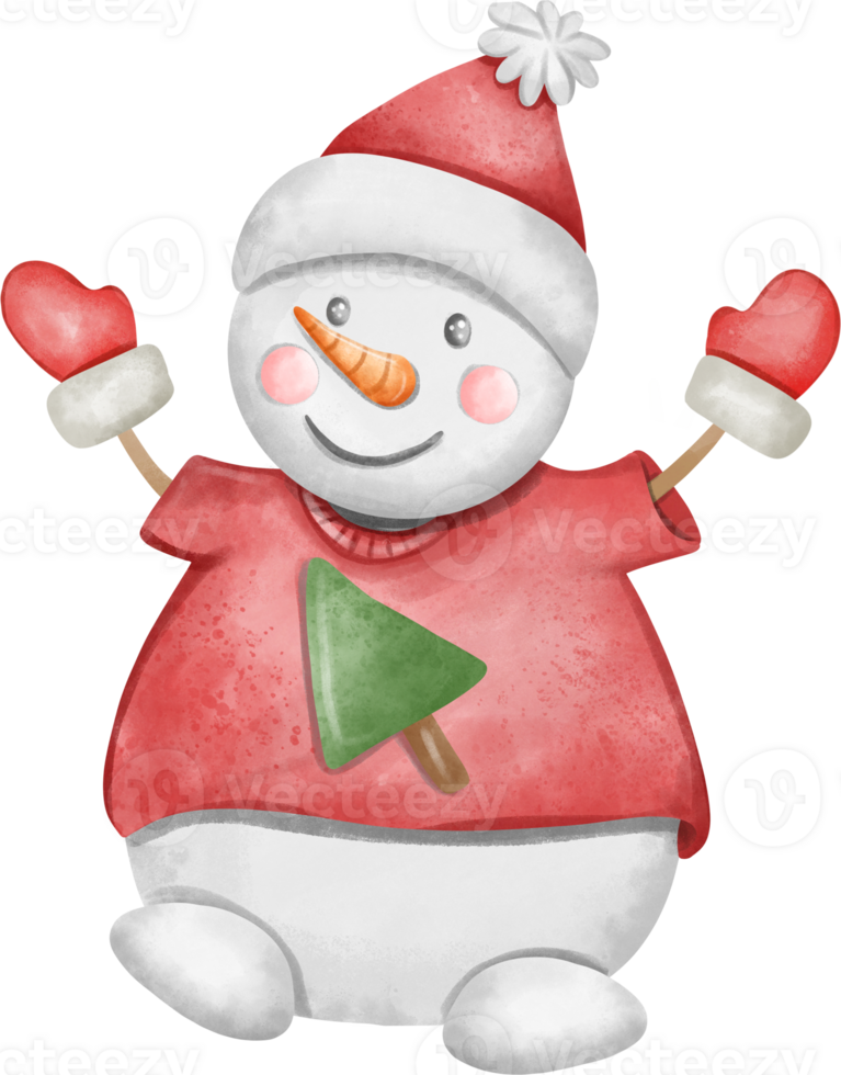 rosso pupazzo di neve Natale personaggio illustrazione png