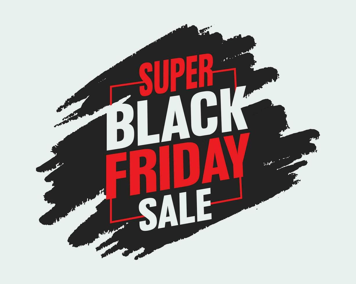 Black friday modern background sale with abstract brush stroke vector