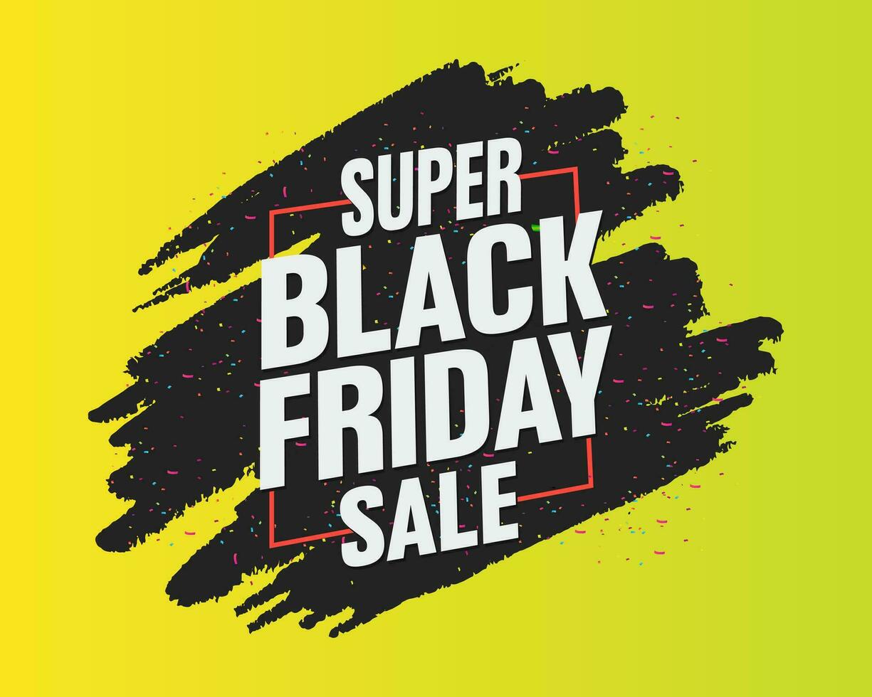 Black friday modern background sale with abstract brush stroke vector