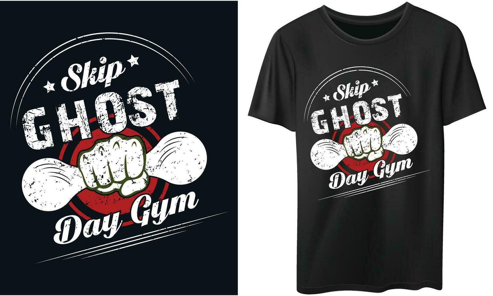 omitir fantasma día gimnasio gimnasio aptitud camisetas diseño vector
