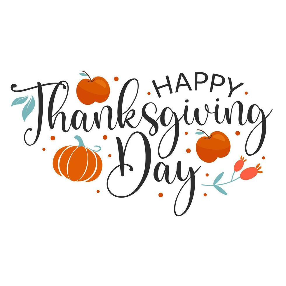 Happy thanksgiving Day lettering design for celebration vector