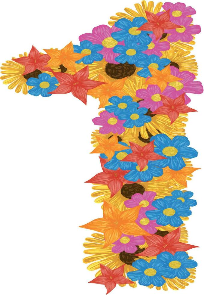 Number 1 Flower vector 31213189 Vector Art at Vecteezy