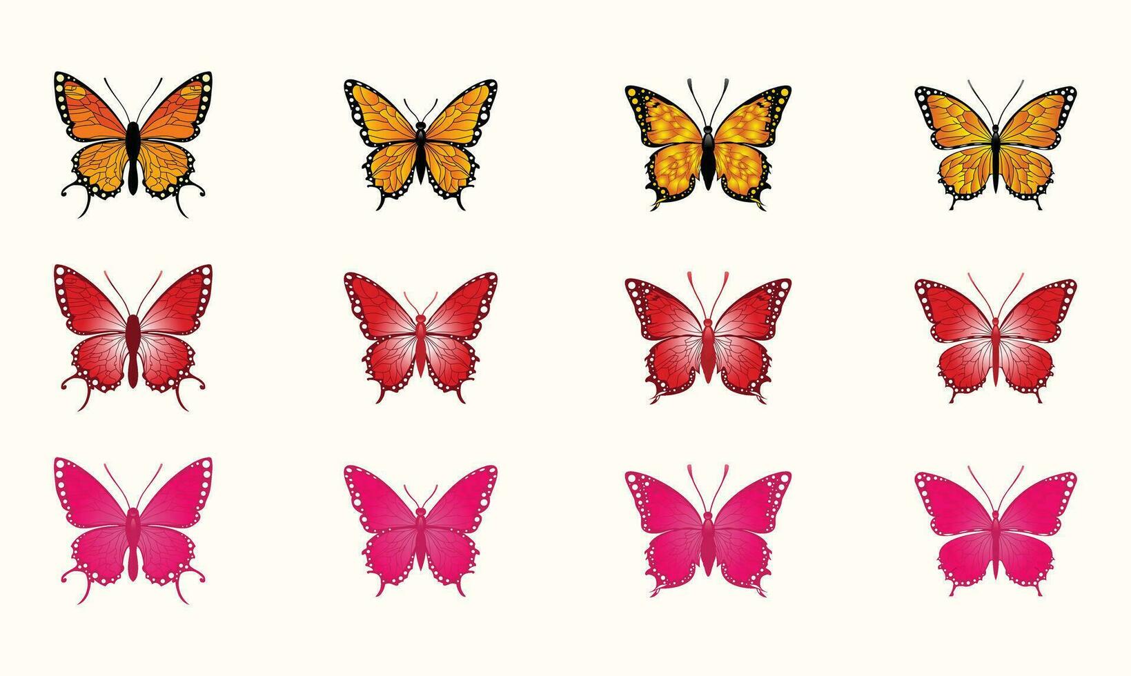 grande colección de vistoso mariposas vector conjunto