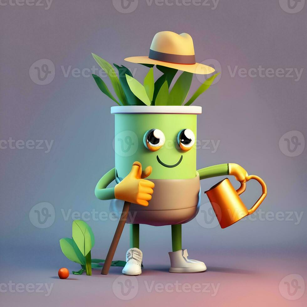 3D character for a web-based gardening and nature conservation website. photo