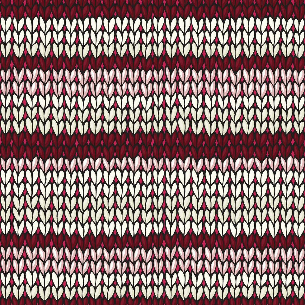 Red And White Knitted Sweater Jumper Crochet Pattern vector