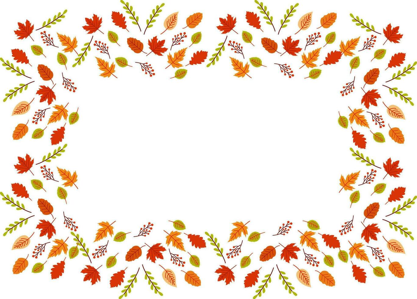 Empty Autumn Leaves Frame Background vector
