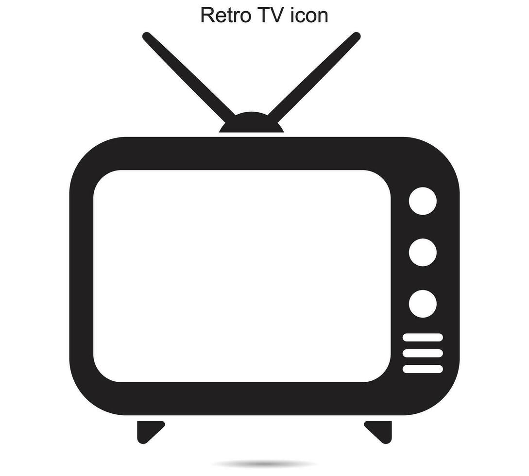 Retro TV icon, Vector illustration