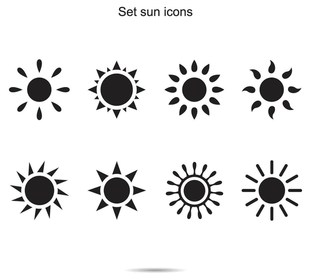 Set sun icons vector