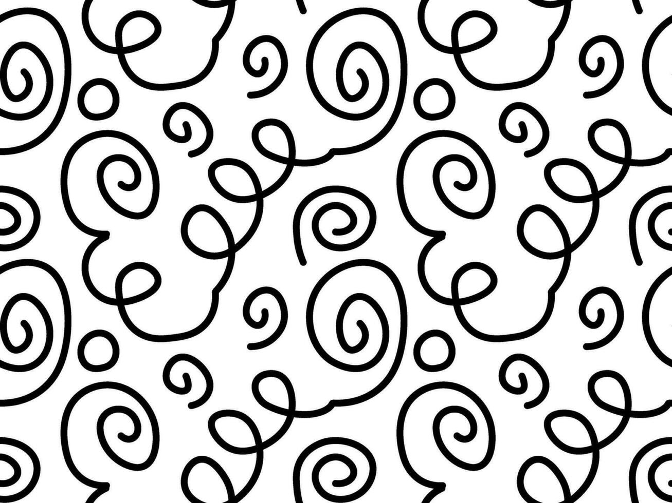 Seamless vector pattern of abstract continuous single line. One line art, geometry, wave, doodle