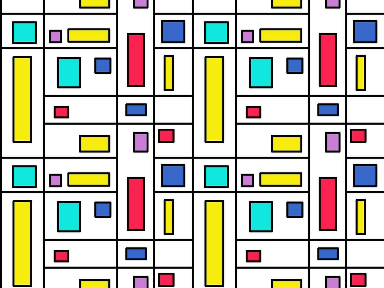 seamless pattern of smooth multi-colored squares, rectangles. the order of geometric shapes vector