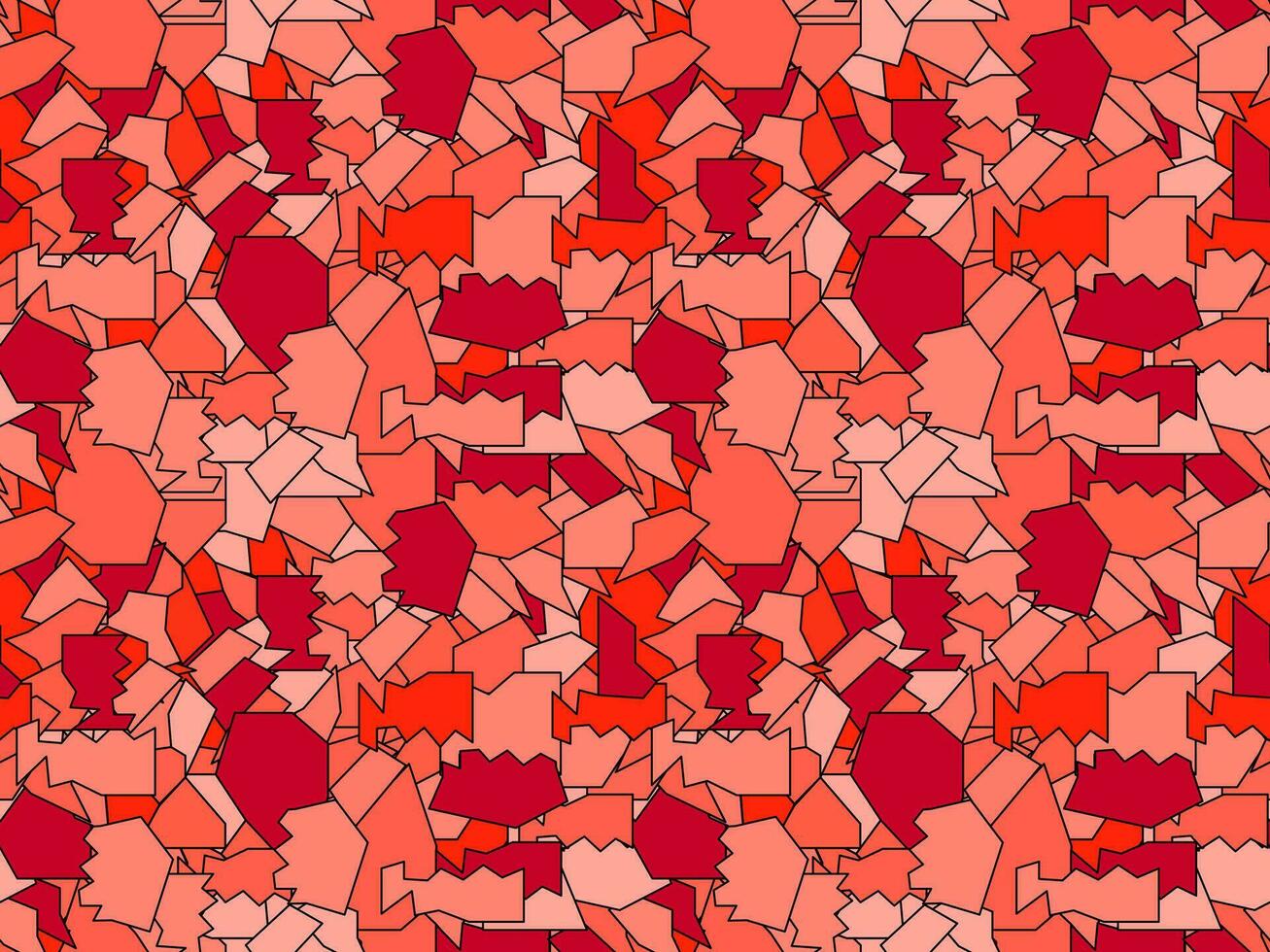 Seamless pattern of mosaics, pieces of broken red glass vector