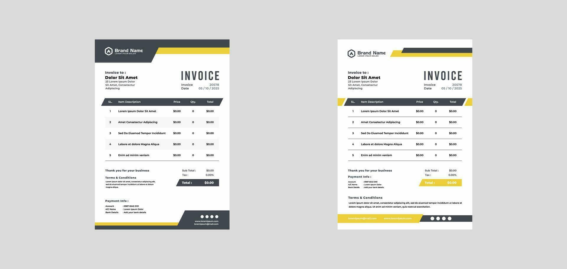 modern invoice template vector design