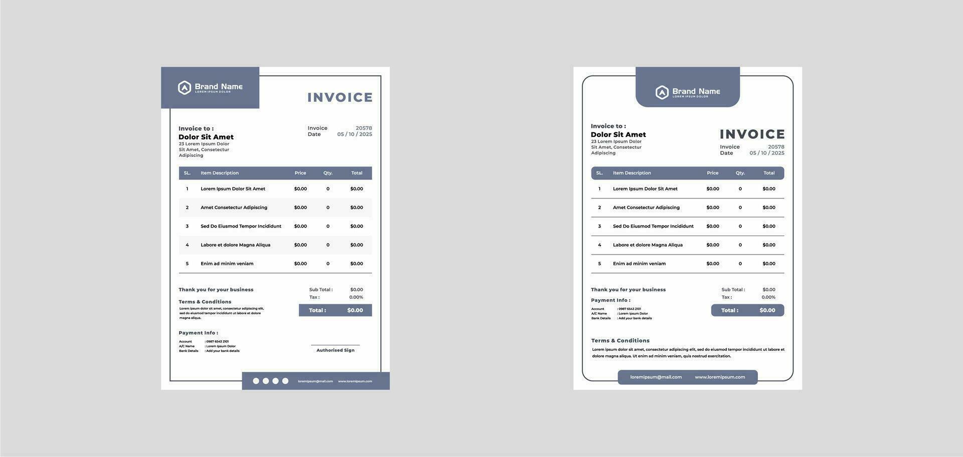 modern invoice template vector design