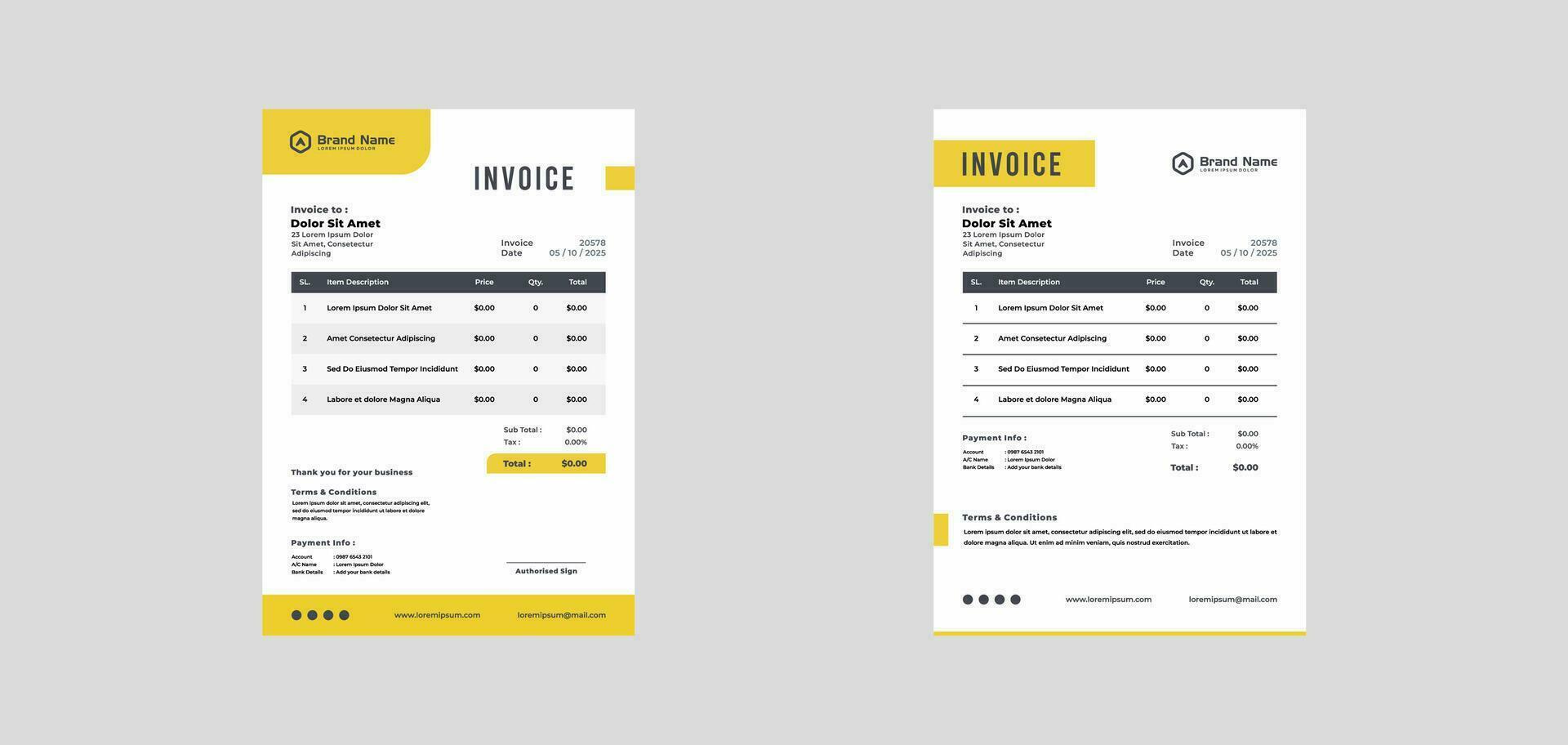 modern invoice template vector design