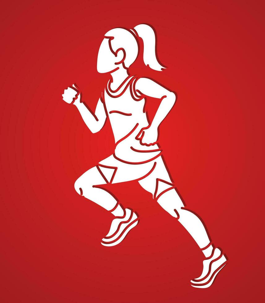 A Girl Start Running Action vector