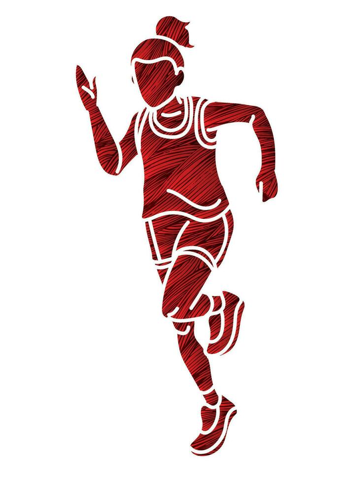 A Girl Start Running Action Sport Graphic vector