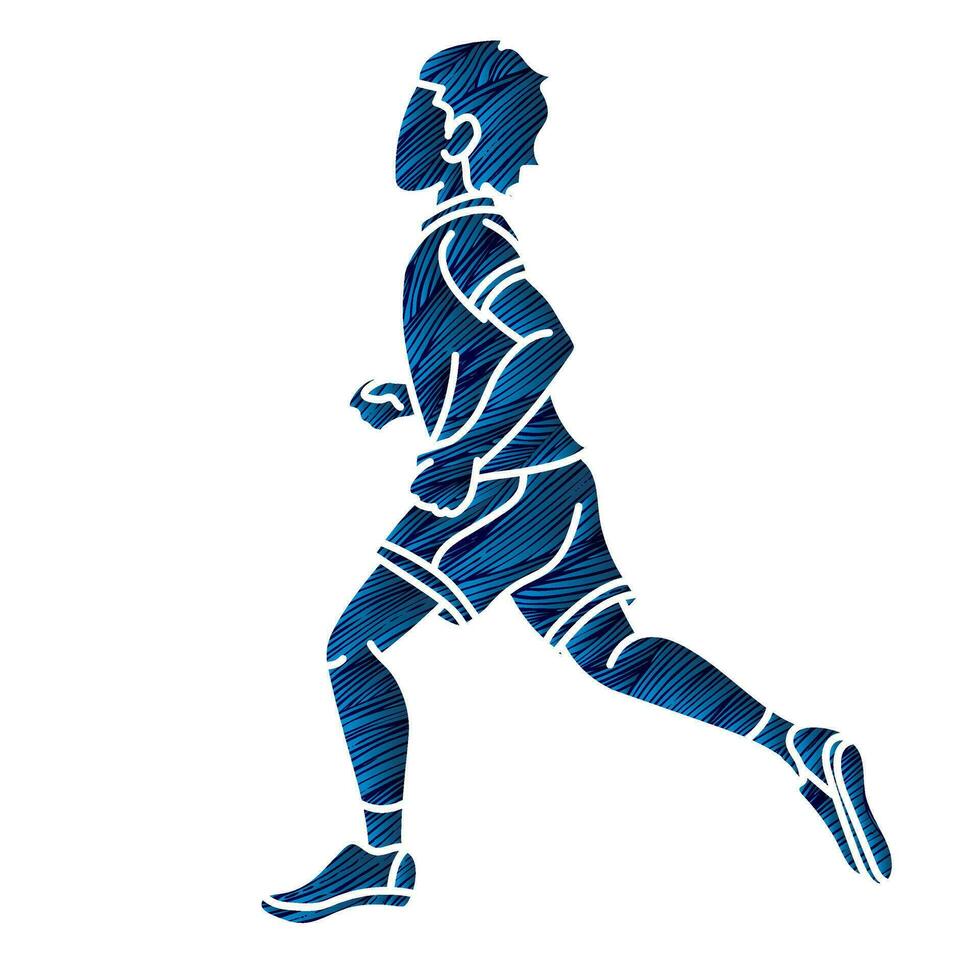 Silhouette A Boy Start Running vector