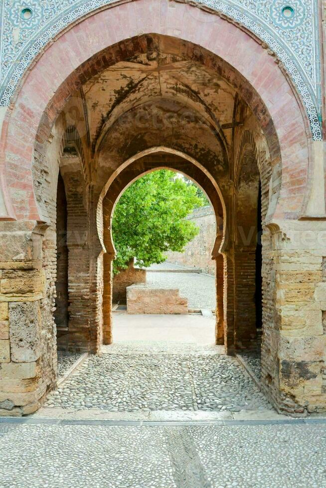 the archway of the mosque photo