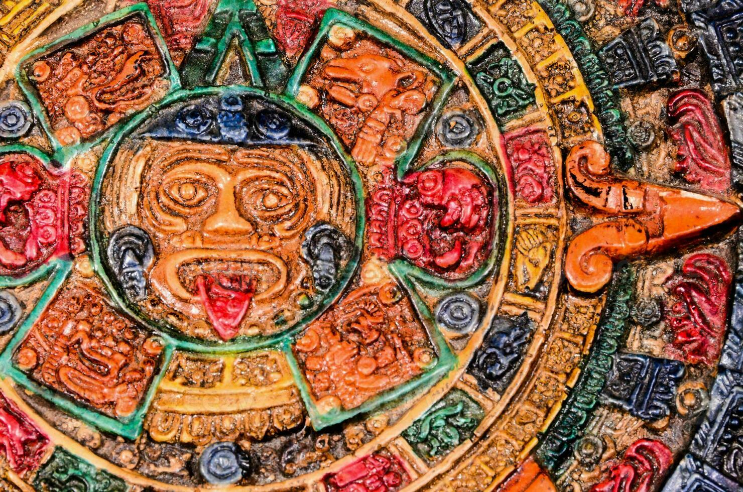 the maya calendar is a colorful, decorative object photo