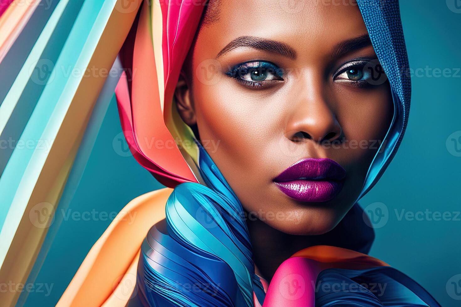 Beautiful African American, Black woman portrait glamor shot, elegant photo