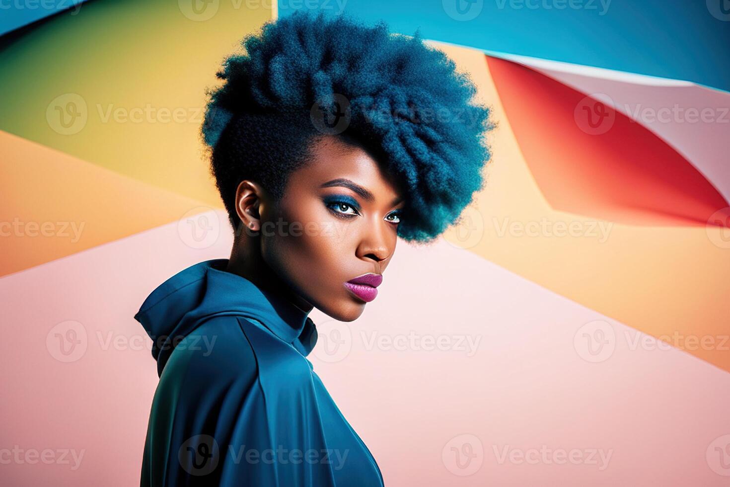 Beautiful African American, Black woman portrait glamor shot, elegant photo