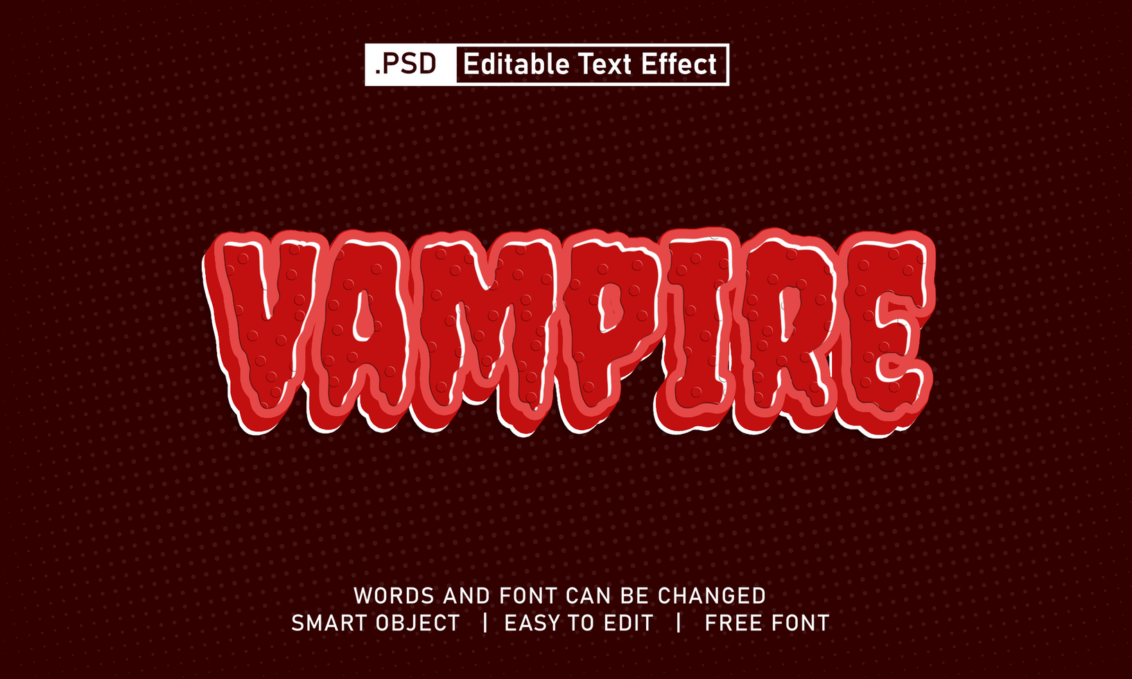 Vampire text effect psd