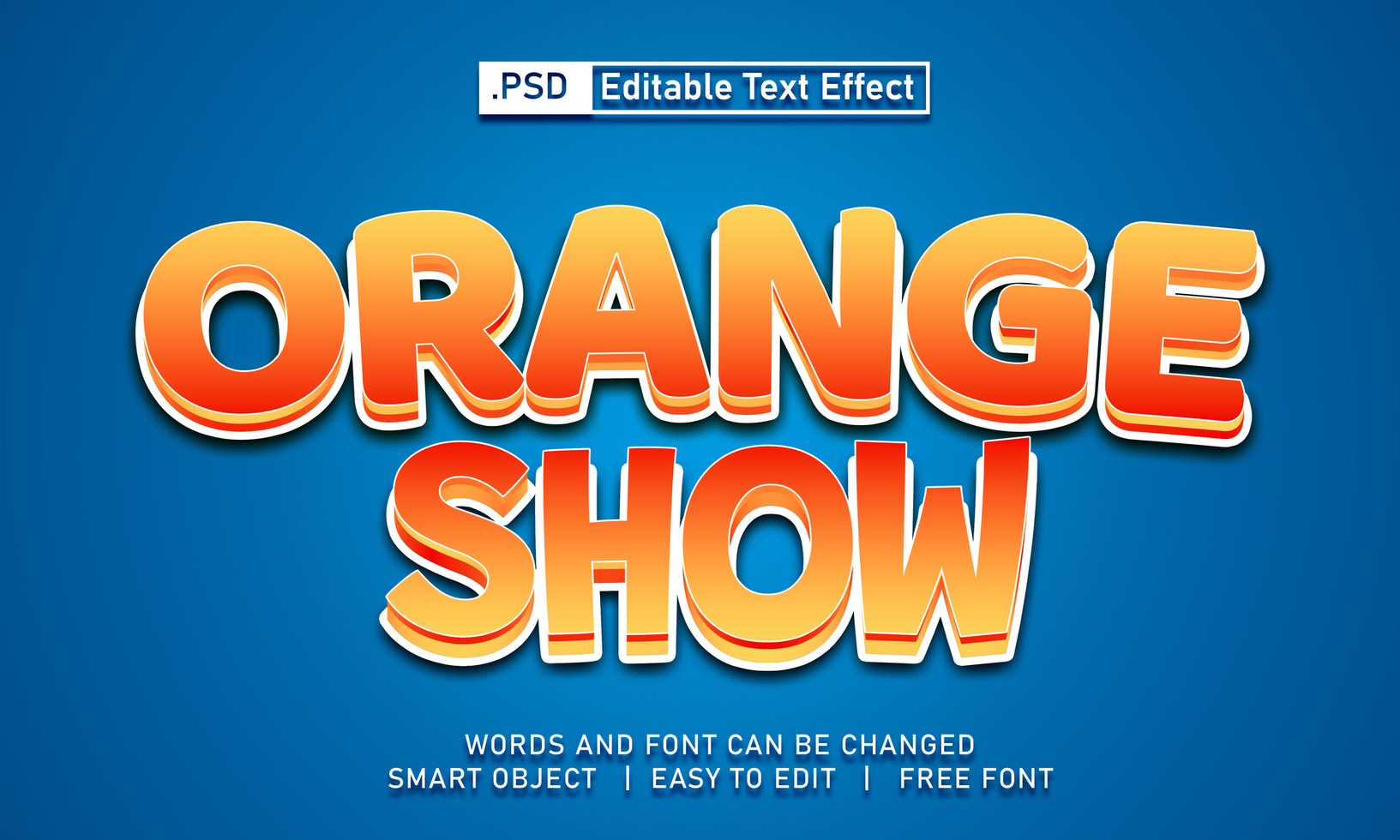 Orange show text effect psd