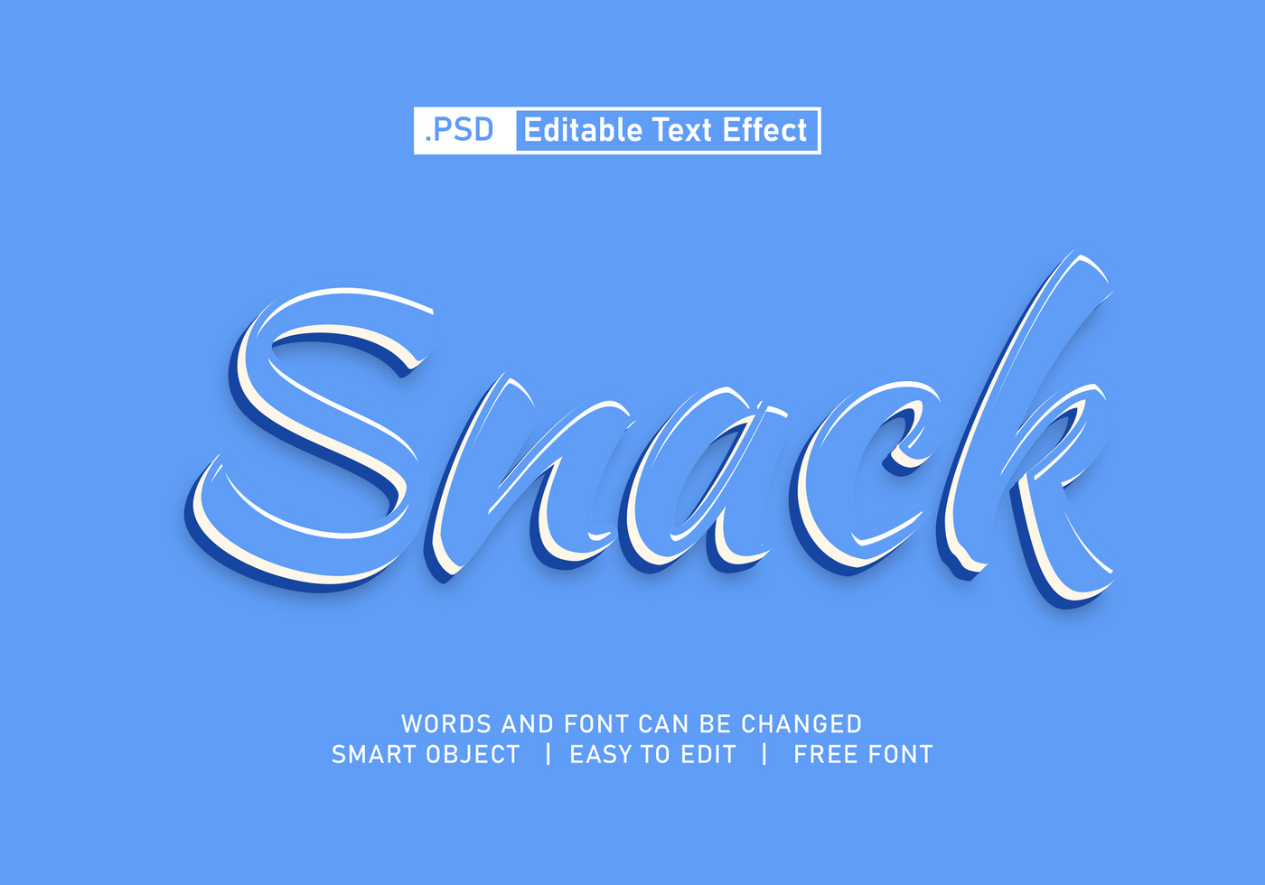 Snack text effect psd