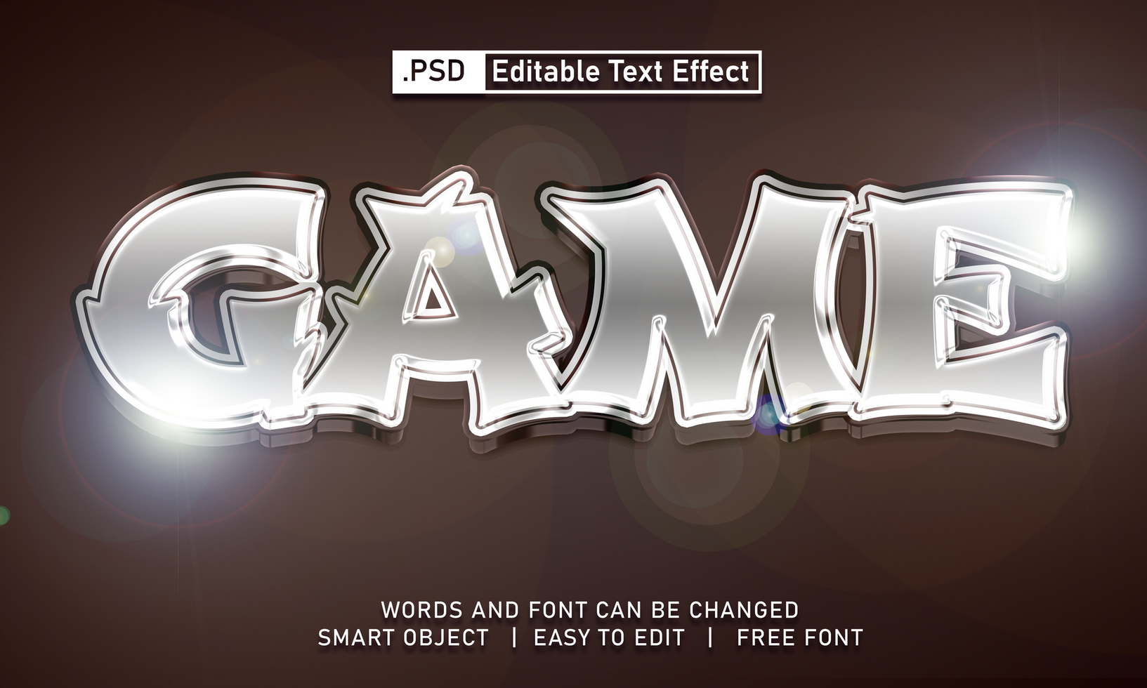 Game text effect psd