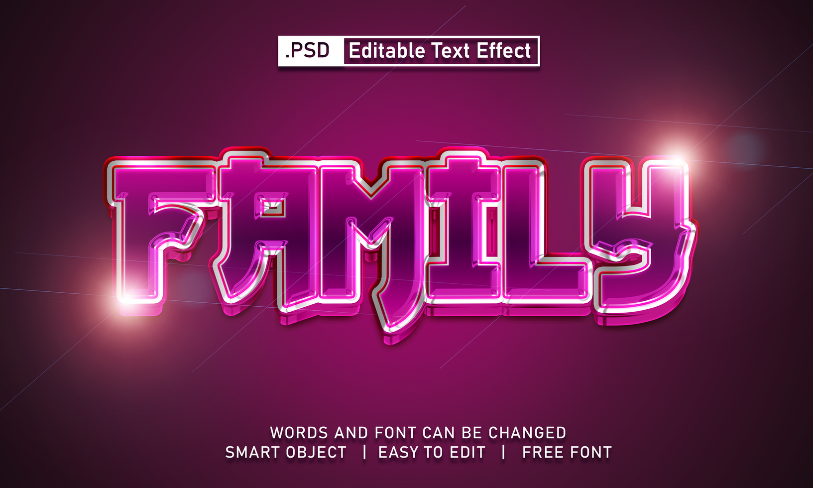 Family text effect psd