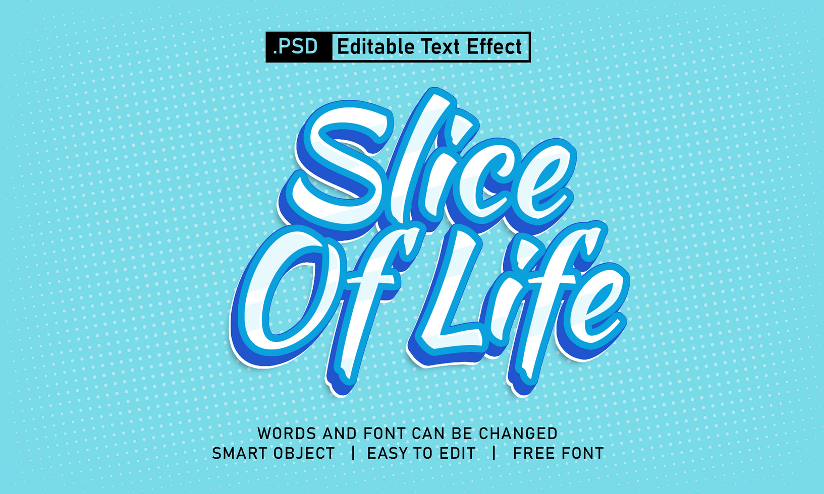 Slice of life text effect psd