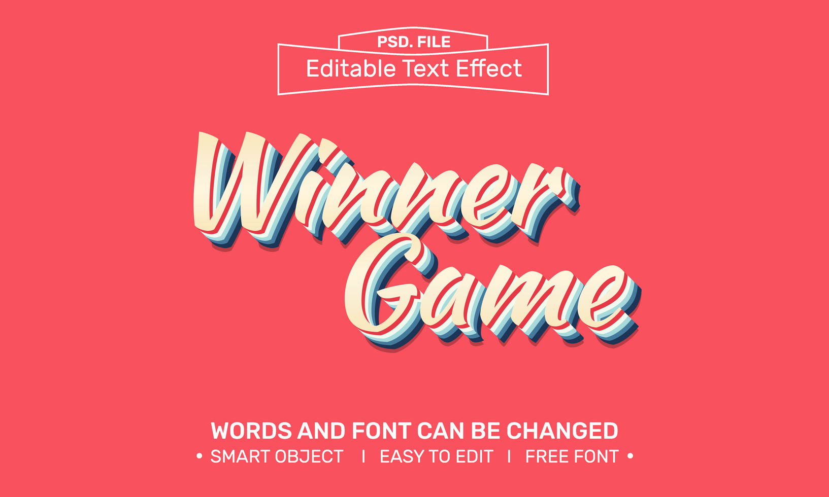 Winner Game text effect psd