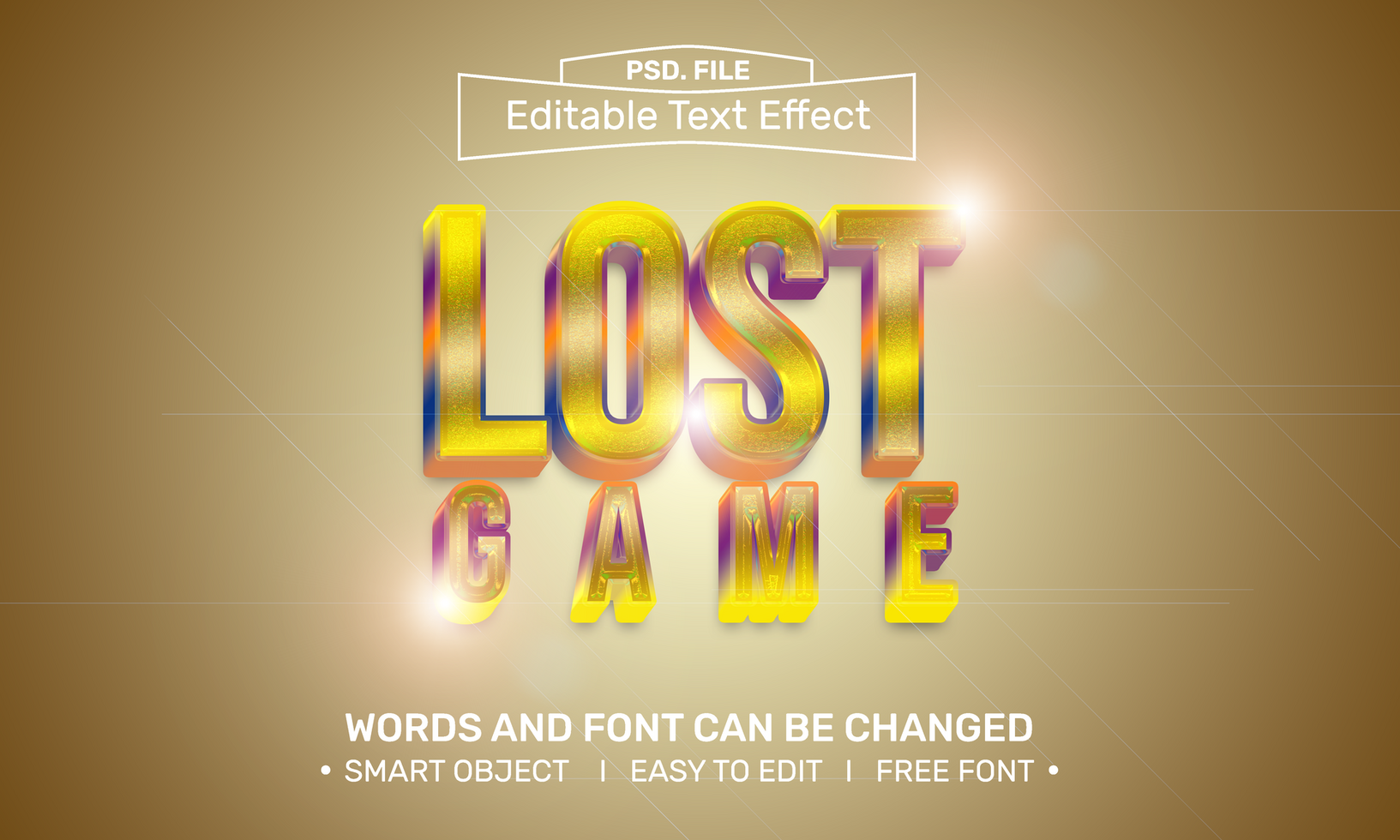Lost game text effect psd