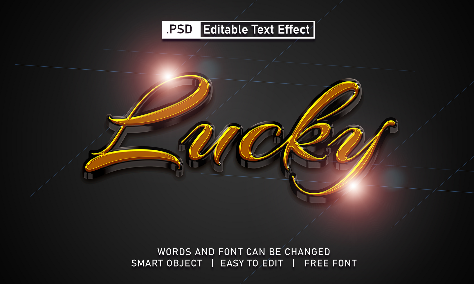 Lucky text effect psd
