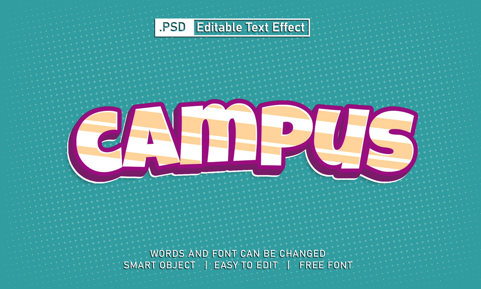 Campus text effect psd