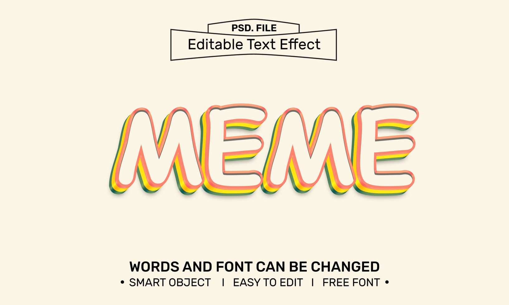 meme text effect psd