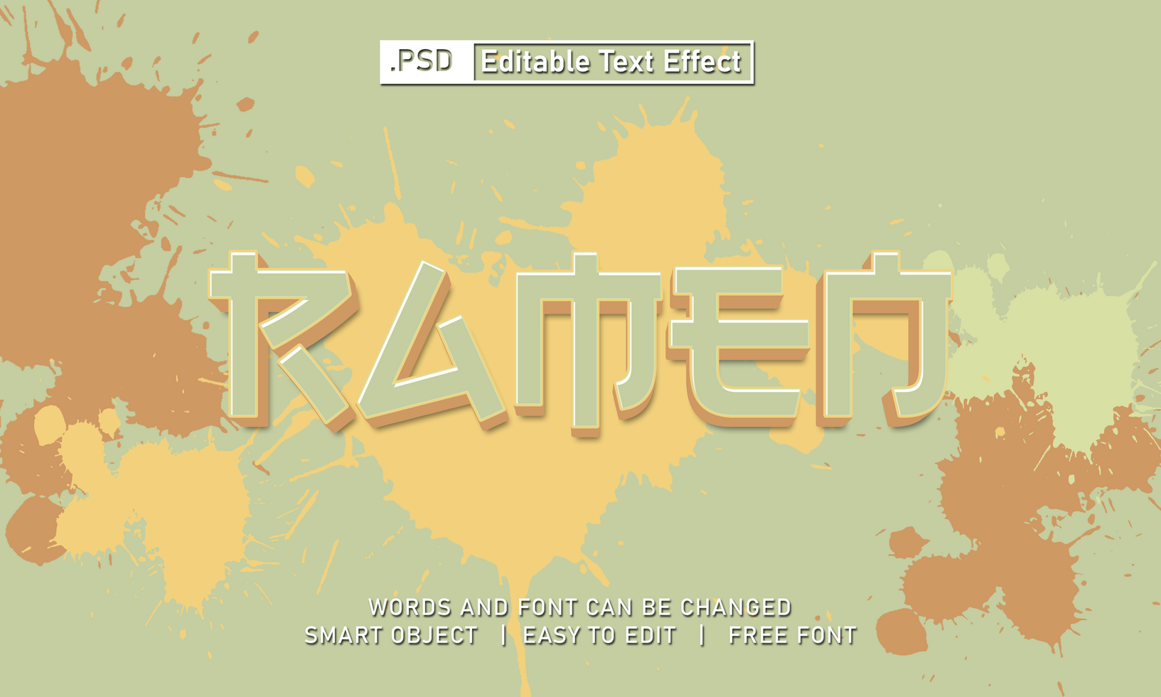 Ramen text effect psd