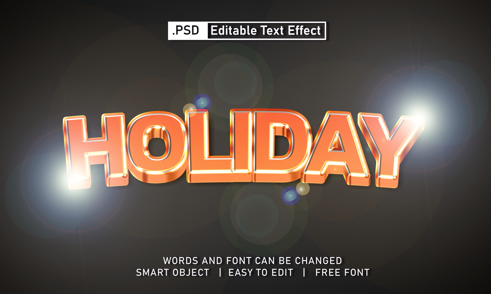 Holiday text effect psd