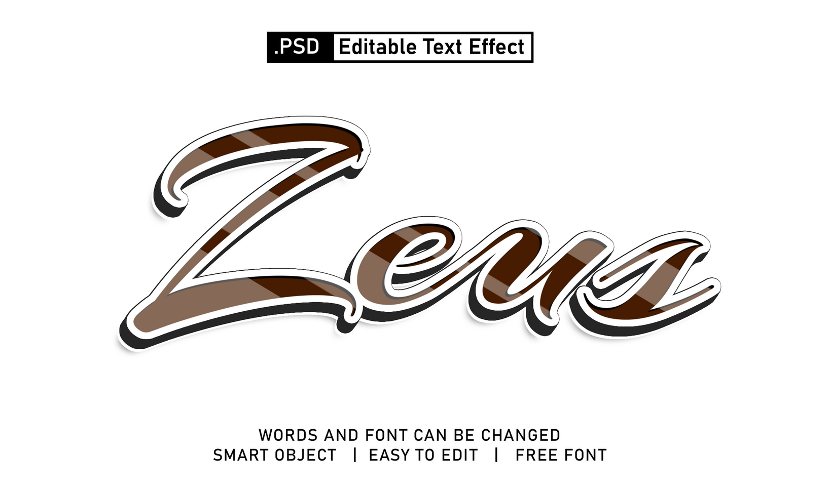 Zeus text effect psd