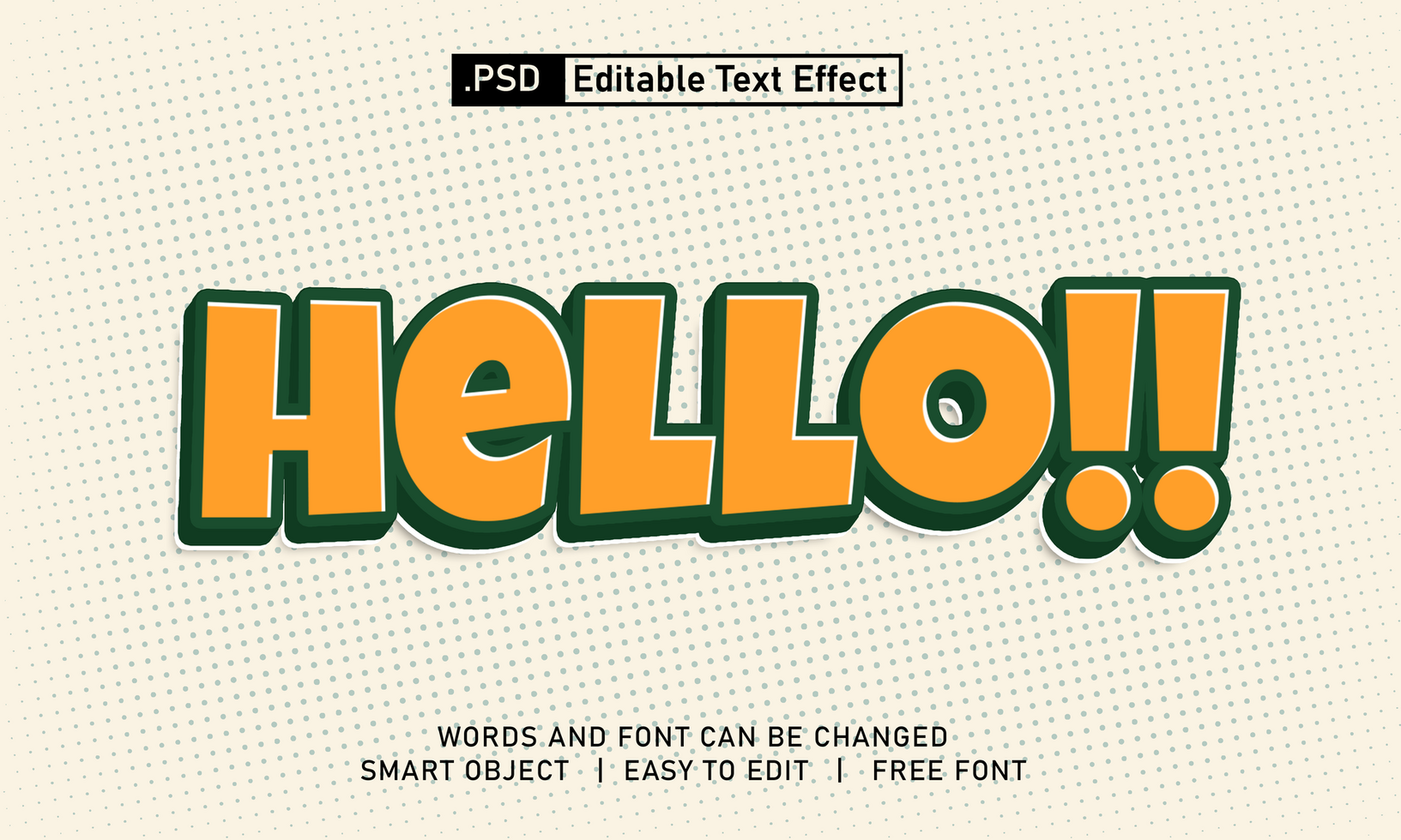 Hello text effect psd