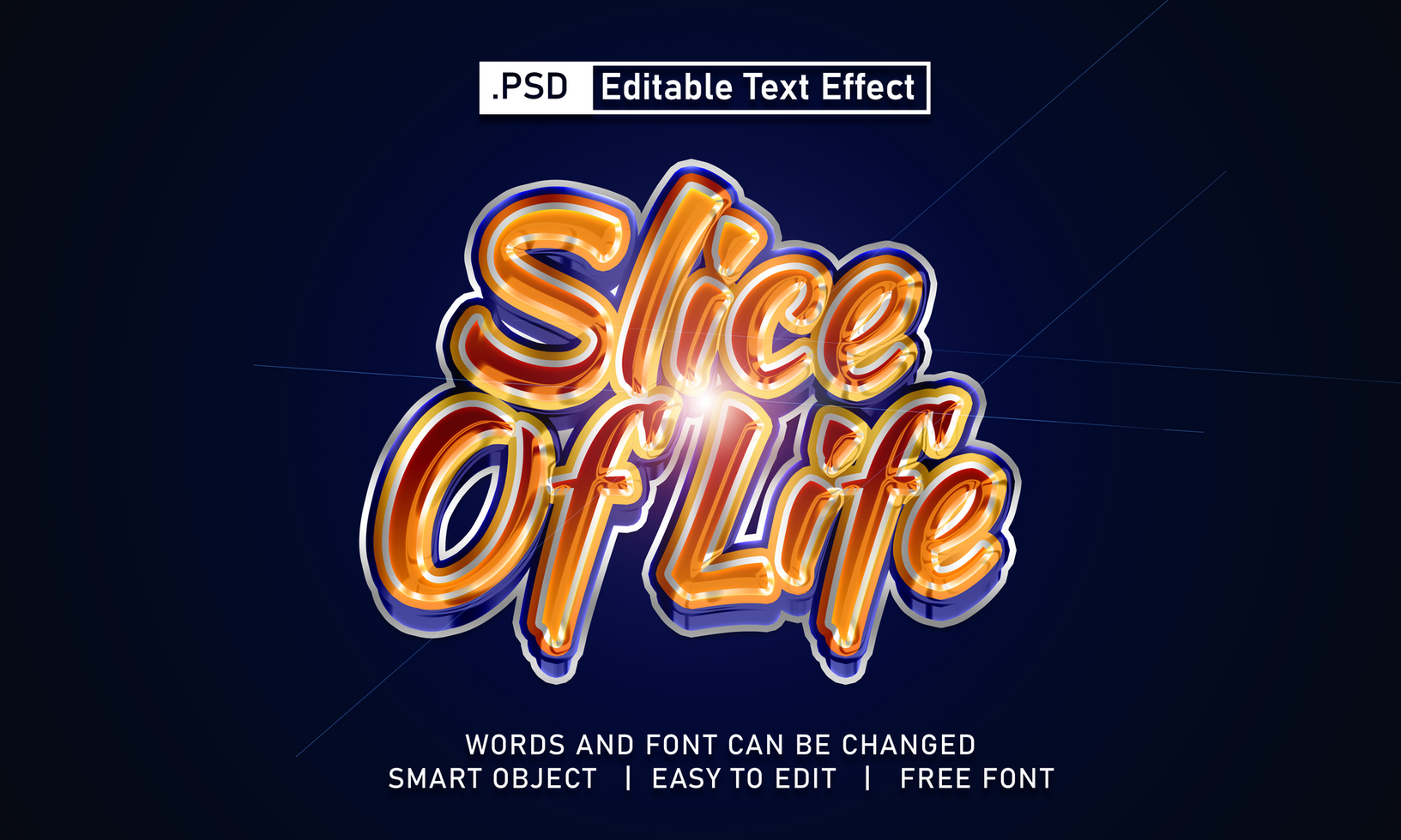 Slice of life text effect psd