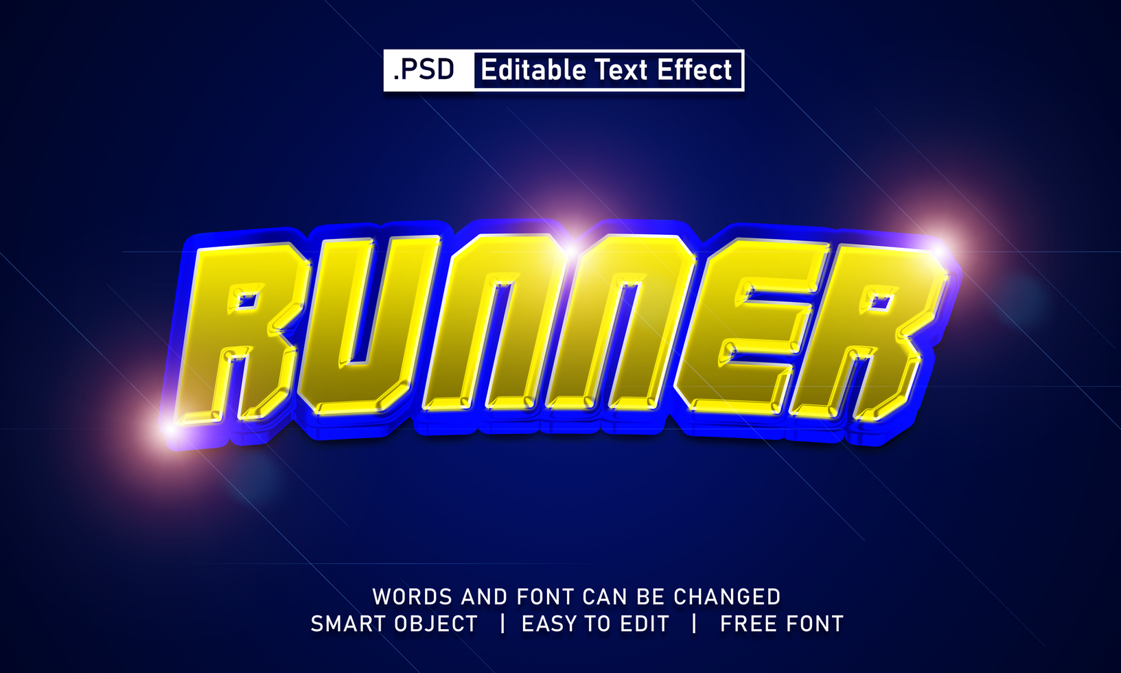 Runner text effect psd
