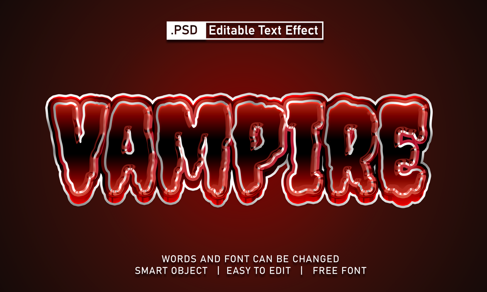 Vampire text effect psd