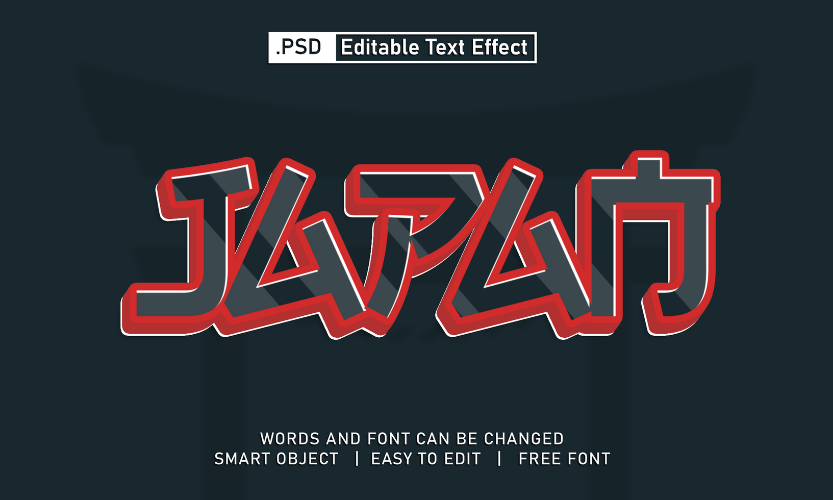 Japan text effect psd